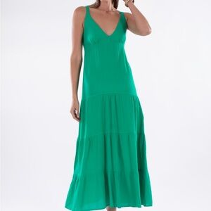 Emerald Green Maxi Dress 💚 Flowy Tiered Sundress | Masters Tournament Ready ⛳️